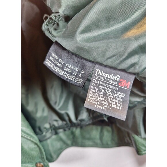 Vintage Wilson’s Leather Green Leather Jacket w/ Thinsulate Womens Small 80s 90s - Picture 8 of 12